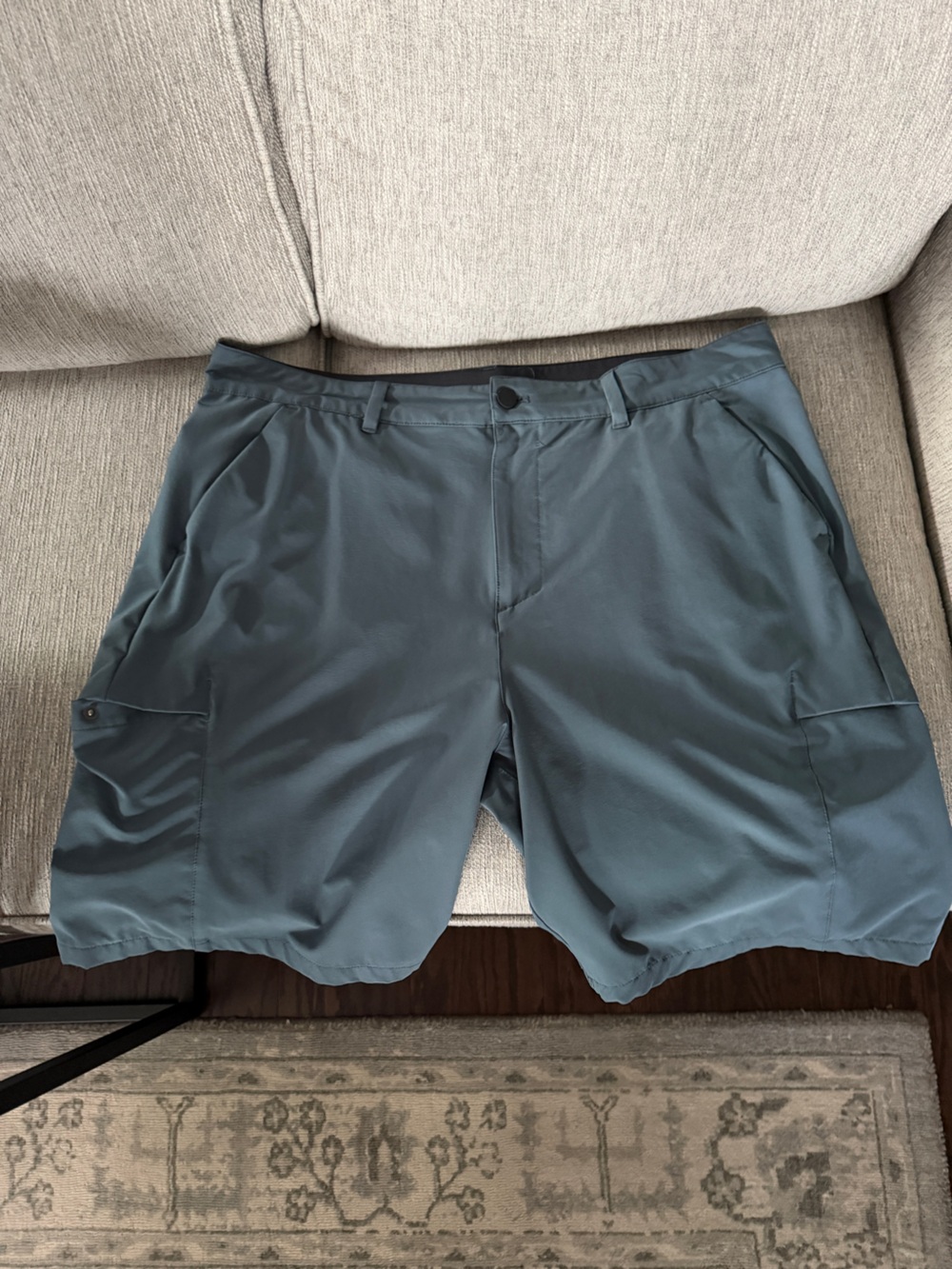32 Degrees Men's Flat-Front Performance Shorts — Slate Teal